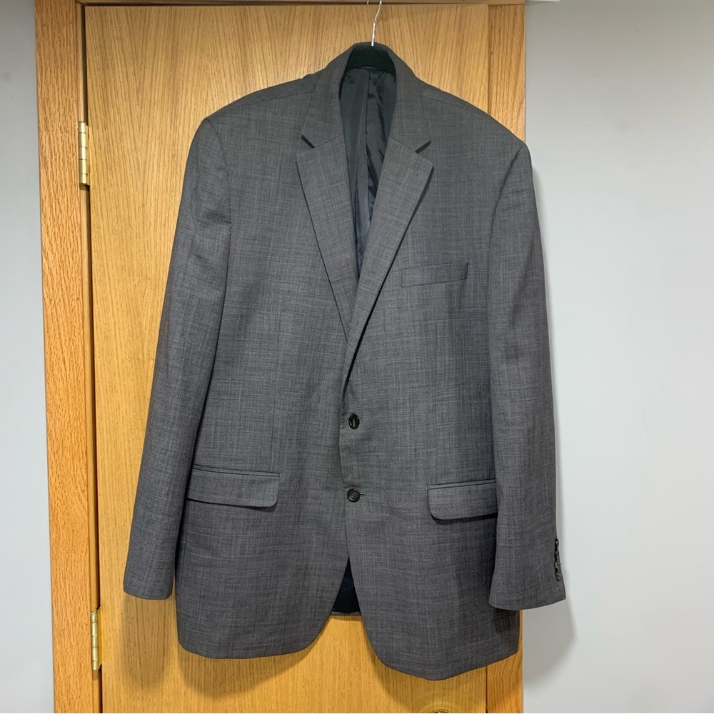 Chaps Gray Wool Blazer Suit Jacket - Size 46L